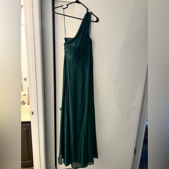 Birds grey bridesmaids dress in emerald green. Size small. - Picture 2 of 4